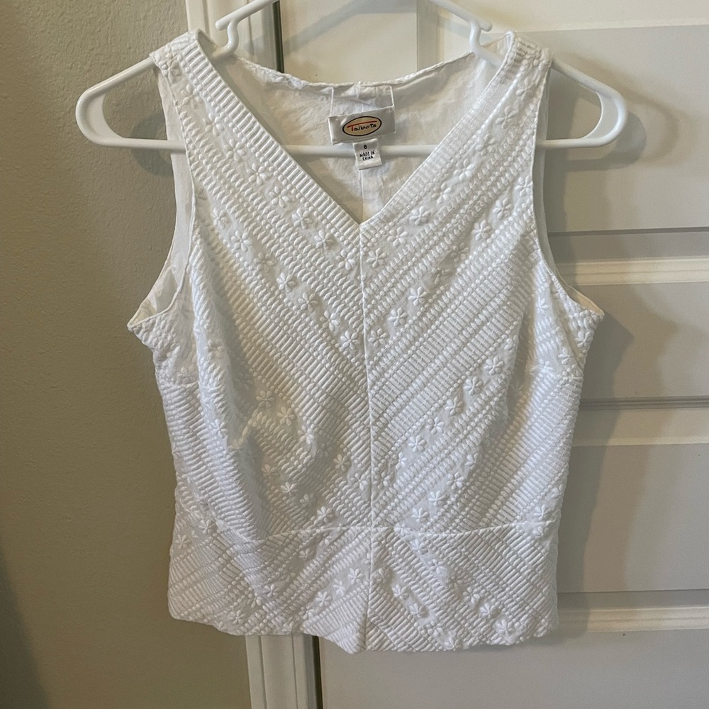 Talbots size 6 peplum white top. Fits someone who is size small